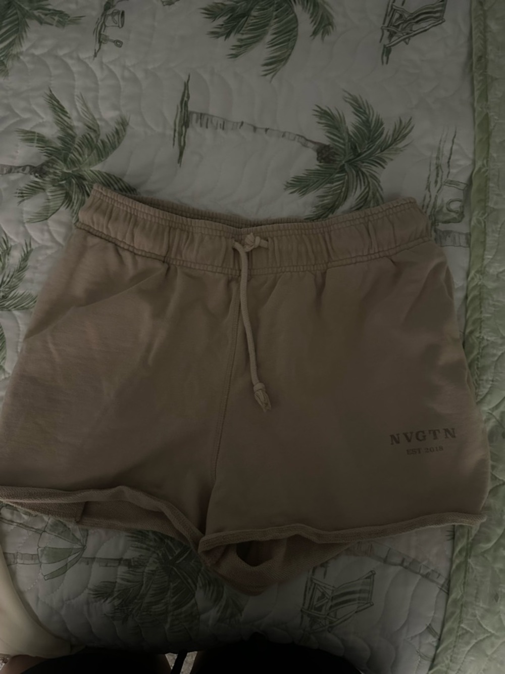NVGTN Women's Beige Drawstring Athletic Shorts
